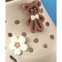 Cute Walk by Babyhug Back Strap Solid Clogs With Floral & Bear Applique - Beige