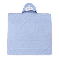 Babyhug Microfiber Knit Hooded Towel With Text Embroidery Light L 76 x B 69 cm - Blue