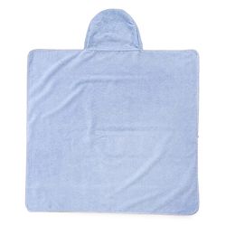 Babyhug Microfiber Knit Hooded Towel With Text Embroidery Light L 76 x B 69 cm - Blue
