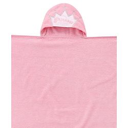 Babyhug Microfiber Knit Hooded Towel With Text Embroidery L 76 x B 69 cm - Pink