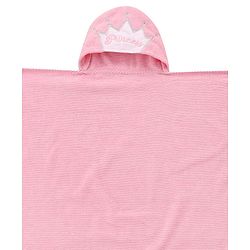 Babyhug Microfiber Knit Hooded Towel With Text Embroidery L 76 x B 69 cm - Pink