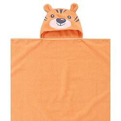 Babyhug Microfiber Hooded Towel With Tiger Print L 76 x B 69 cm - Orange