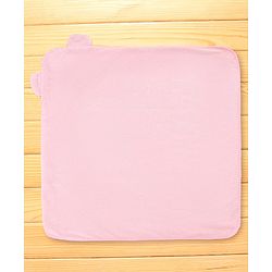 Babyhug Terry Knit Hooded Towel With Elephant Design & Floral Print L 73 x B 73 cm - Pink