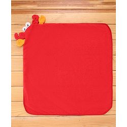 Babyhug Terry Knit Hooded Towel With Crab Design L 71.5 cm X B 68.5 cm -  Red