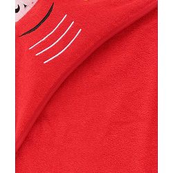 Babyhug Terry Knit Hooded Towel With Crab Design L 71.5 cm X B 68.5 cm -  Red