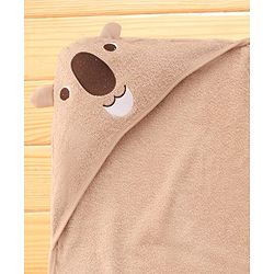 Babyhug Terry Knit Hooded Towel With Koala Design L 67 x B 72 cm - Tan