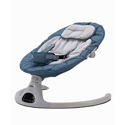 Babyhug Electric Rocker with Mosquito Net - Blue| Baby Swing Cradle with Remote| 6 Speed Levels| Safety Harness| Built-in Music with Volume Control| Off Timer| Silent Operation| Remote Control