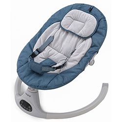 Babyhug Electric Rocker with Mosquito Net - Blue| Baby Swing Cradle with Remote| 6 Speed Levels| Safety Harness| Built-in Music with Volume Control| Off Timer| Silent Operation| Remote Control