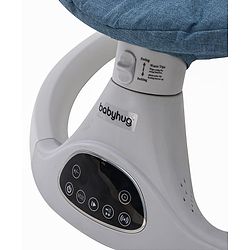 Babyhug Electric Rocker with Mosquito Net - Blue| Baby Swing Cradle with Remote| 6 Speed Levels| Safety Harness| Built-in Music with Volume Control| Off Timer| Silent Operation| Remote Control