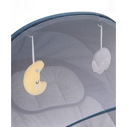 Babyhug Electric Rocker with Mosquito Net - Blue| Baby Swing Cradle with Remote| 6 Speed Levels| Safety Harness| Built-in Music with Volume Control| Off Timer| Silent Operation| Remote Control