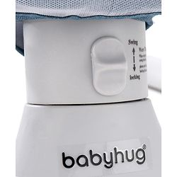 Babyhug Electric Rocker with Mosquito Net - Blue| Baby Swing Cradle with Remote| 6 Speed Levels| Safety Harness| Built-in Music with Volume Control| Off Timer| Silent Operation| Remote Control