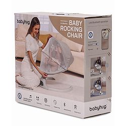 Babyhug Electric Rocker with Mosquito Net - Blue| Baby Swing Cradle with Remote| 6 Speed Levels| Safety Harness| Built-in Music with Volume Control| Off Timer| Silent Operation| Remote Control