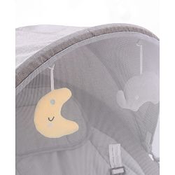 Babyhug Electric Rocker with Mosquito Net - Blue| Baby Swing Cradle with Remote| 6 Speed Levels| Safety Harness| Built-in Music with Volume Control| Off Timer| Silent Operation| Remote Control