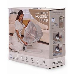 Babyhug Electric Rocker with Mosquito Net - Blue| Baby Swing Cradle with Remote| 6 Speed Levels| Safety Harness| Built-in Music with Volume Control| Off Timer| Silent Operation| Remote Control