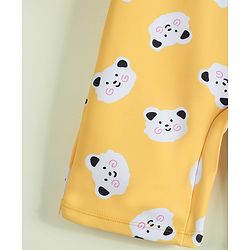 Babyhug Raglan Half Sleeves Animal Printed Legged Swimsuit - Yellow