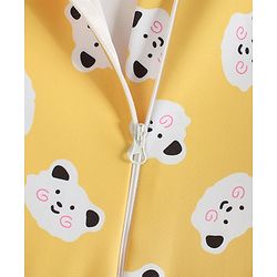 Babyhug Raglan Half Sleeves Animal Printed Legged Swimsuit - Yellow