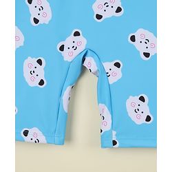 Babyhug Raglan Half Sleeves Animal Printed Legged Swimsuit - Yellow