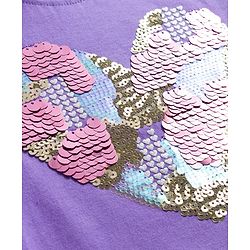 Babyhug Cotton Knit Half Sleeves T-Shirt With Sequin Detailing - Multicolor