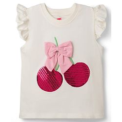 Babyhug Cotton Knit Half Sleeves T-Shirt With Sequin Detailing & Bow Applique - Multicolor