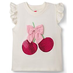 Babyhug Cotton Knit Half Sleeves T-Shirt With Sequin Detailing & Bow Applique - Multicolor
