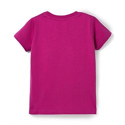 Babyhug Cotton Knit Half Sleeves T-Shirt With Ice Cream Sequins Detailing - Pink
