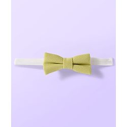 Babyhug Cotton Blend Woven Full Sleeves Solid 3 Piece Party Suit With Bow - Light Green & White