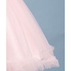 Babyhug Woven Sleeveless 5 Layer Party Dress with Sequin Detailing - Peach