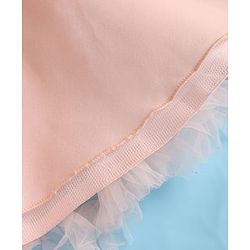 Babyhug Woven Sleeveless 5 Layer Party Dress with Sequin Detailing - Peach