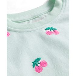 Babyhug 100% Cotton Knit Half Sleeves Floral Embroidered T-Shirt - Multicolour