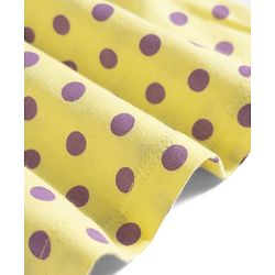 Babyhug 100% Cotton Knit Half Sleeves Polka Dots Printed Frock With Bow Applique - Yellow