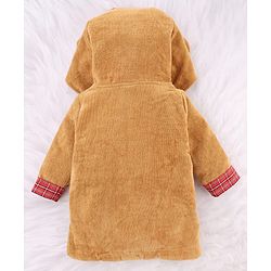 Babyhug Terry Woven Full Sleeves Elephant Hooded Bath Robe - Grey