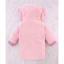 Babyhug Terry Woven Full Sleeves Elephant Hooded Bath Robe - Grey