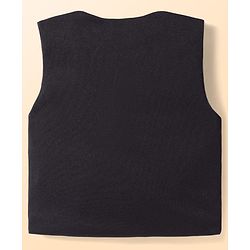 Babyhug Woven Full Sleeves Solid 3 Piece Party Suit With Bow - Black