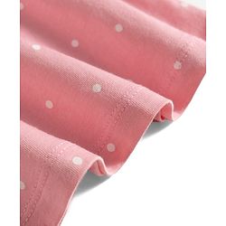 Babyhug Single Jersey Knit Half Sleeves Polka Dots Printed Frock  with Bow Applique - Pink