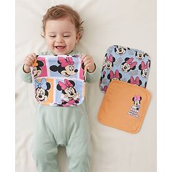 Babyhug Disney Interlock Knit Hand & Face Towels with Minnie Mouse Graphic Pack of 3 L 29 x B 29 cm - Multicolor
