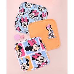 Babyhug Disney Interlock Knit Hand & Face Towels with Minnie Mouse Graphic Pack of 3 L 29 x B 29 cm - Multicolor
