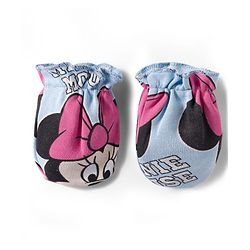 Babyhug Disney Cap, Mittens & Booties Set with Miniie Mouse & Family Print Multicolour - Diameter 9 cm