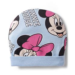Babyhug Disney Cap, Mittens & Booties Set with Miniie Mouse & Family Print Multicolour - Diameter 9 cm