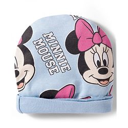 Babyhug Disney Cap, Mittens & Booties Set with Miniie Mouse & Family Print Multicolour - Diameter 9 cm