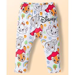 Babyhug Disney Interlock Knit Full Length Diaper Leggings with Marie Graphic Pack of 3 - Red Yellow & White