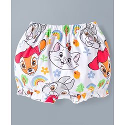 Babyhug Disney Lycra Knit Bloomers with Marie Graphic Pack of 3 - White Red & Yellow