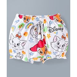 Babyhug Disney Lycra Knit Bloomers with Marie Graphic Pack of 3 - White Red & Yellow
