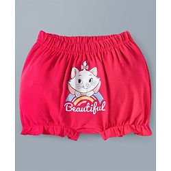 Babyhug Disney Lycra Knit Bloomers with Marie Graphic Pack of 3 - White Red & Yellow