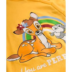 Babyhug Disney Interlock Knit Half Sleeves Romper With Marie Graphics - Yellow