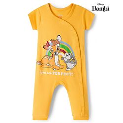 Babyhug Disney Interlock Knit Half Sleeves Romper With Marie Graphics - Yellow