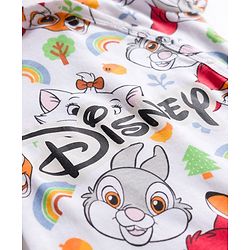 Babyhug Disney Interlock Knit Half Sleeves Romper With Marie Graphics - White