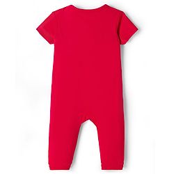 Babyhug Disney Interlock Knit Half Sleeves Romper With Marie Graphics - Red
