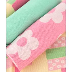 Babyhug Terry Knit Face & Hand Towel With Floral Print Pack Of 6 L 24 x B 24 cm- Multicolour