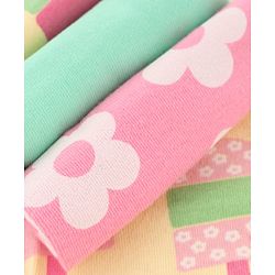 Babyhug Terry Knit Face & Hand Towel With Floral Print Pack Of 6 L 24 x B 24 cm- Multicolour