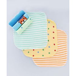Babyhug Terry Knit Hand & Face Towel With Tiger Print Pack Of 6 L 24 x B 24 cm- Multicolour
